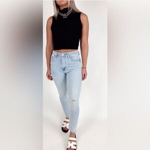 High-Rise Light  slim w stretch Blue Women's Jeans